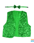 Green Sequin Bow Tie & Vest Set