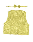 Gold Sequin Bow Tie & Vest Set