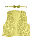 Gold Sequin Bow Tie & Vest Set