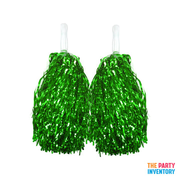 Green Metallic Pom Poms