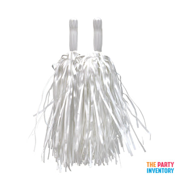 White Tinsel Pom Poms