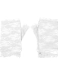 Short Fingerless Lace Gloves (White)