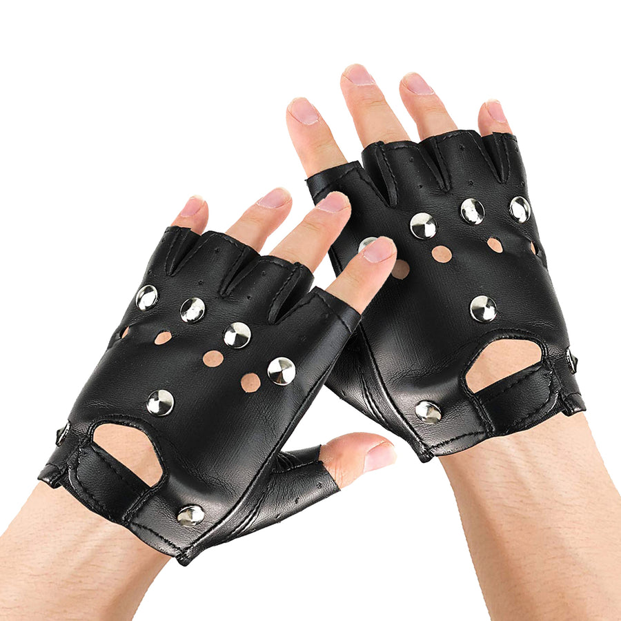 Punk Gloves (Faux Leather with Studs)