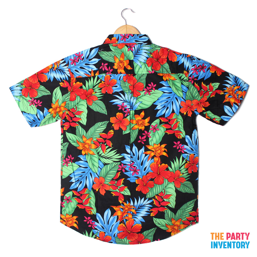 Adult Hawaiian Shirt (Orange Hibiscus)