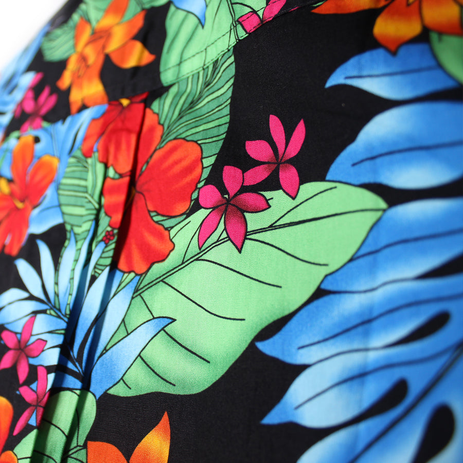 Adult Hawaiian Shirt (Orange Hibiscus)