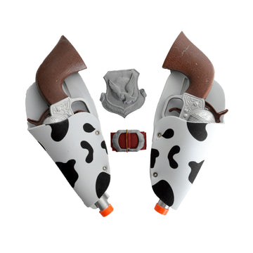 Cowboy Double Gun Set with Holster Belt (Cow Print)