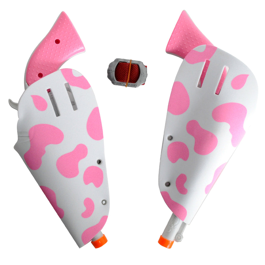 Cowgirl Double Gun Set with Holster Belt (Pink Cow Print)