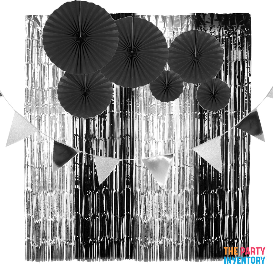 Black and Silver Party Decoration Kit