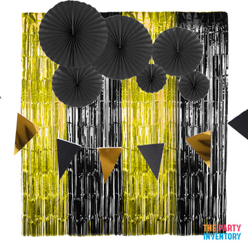 Black and Gold Party Decoration Kit
