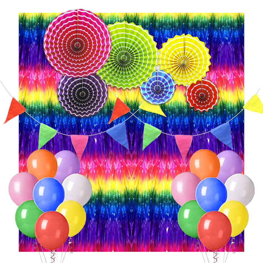 Rainbow Party Decoration Kit (Dark Pastel)