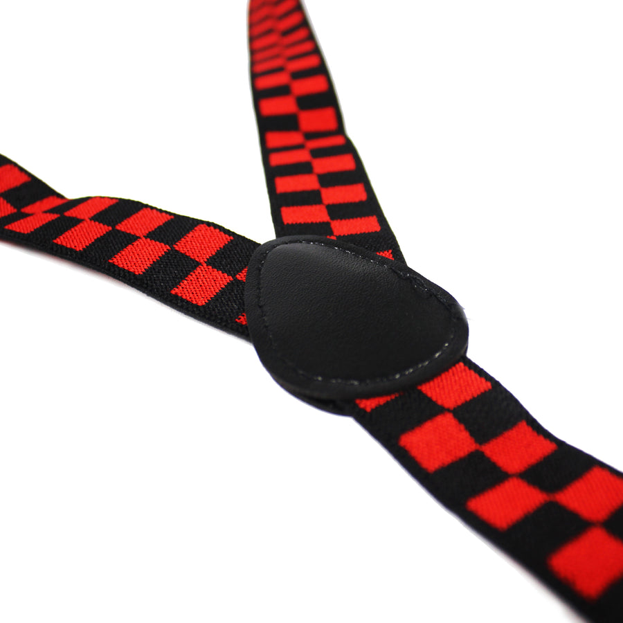 Black and Red Checkered Suspender