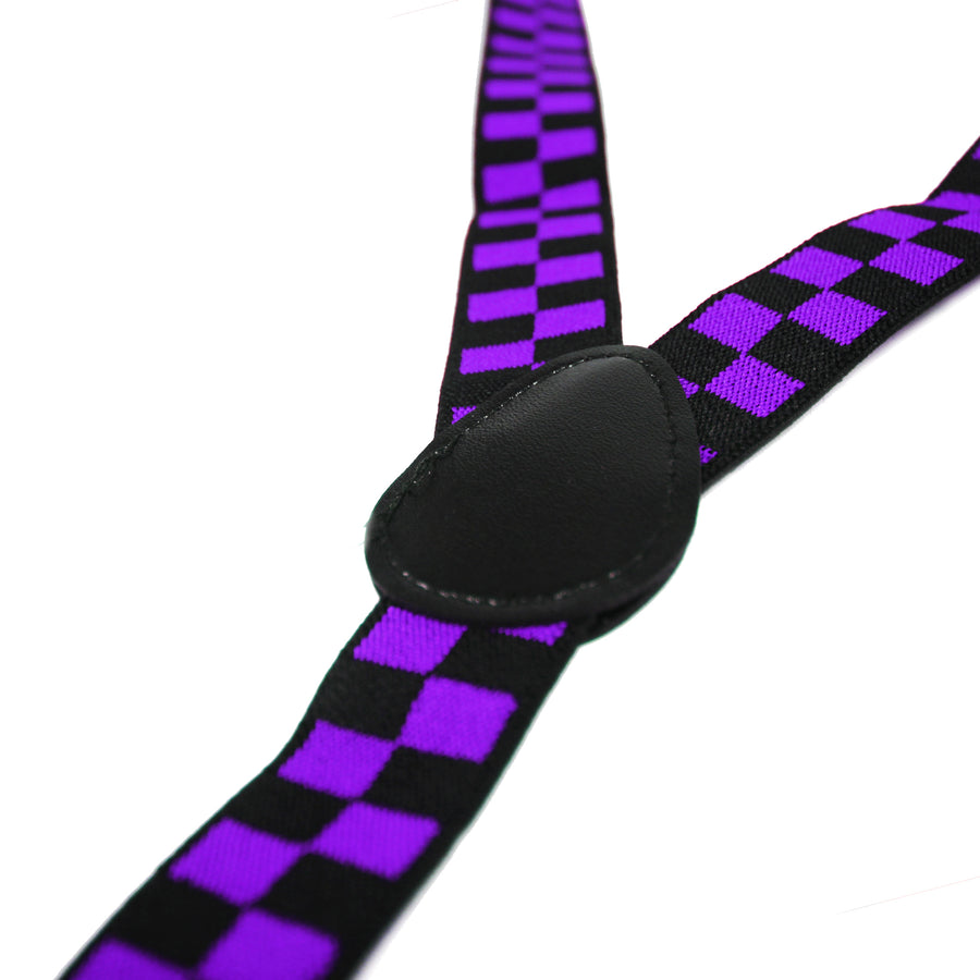 Black and Purple Checkered Suspender