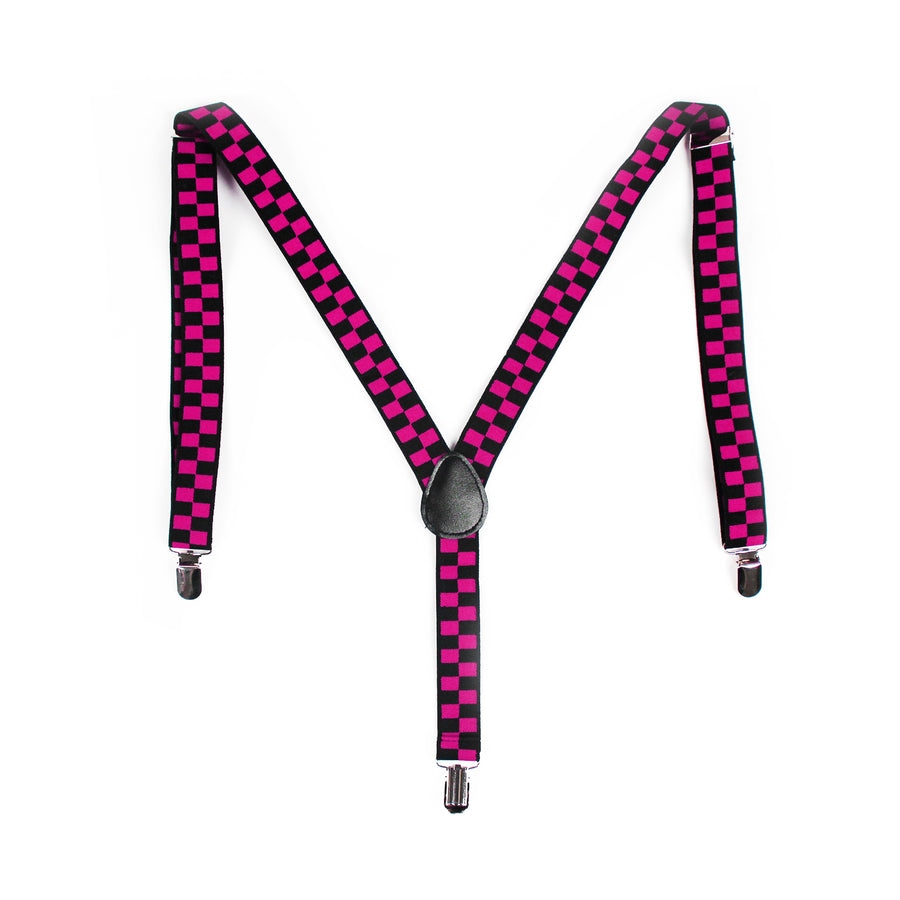 Black and Pink Checkered Suspender