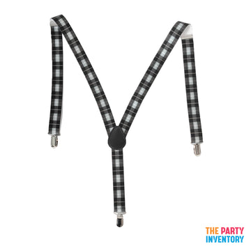 Grey Tartan Pattern Suspender