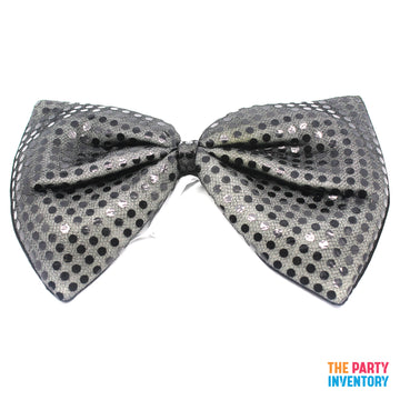 Jumbo Sequin Bow Tie (Black)