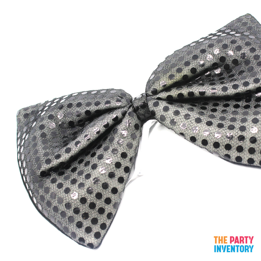 Jumbo Sequin Bow Tie (Black)