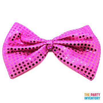 Jumbo Sequin Bow Tie (Hot Pink)