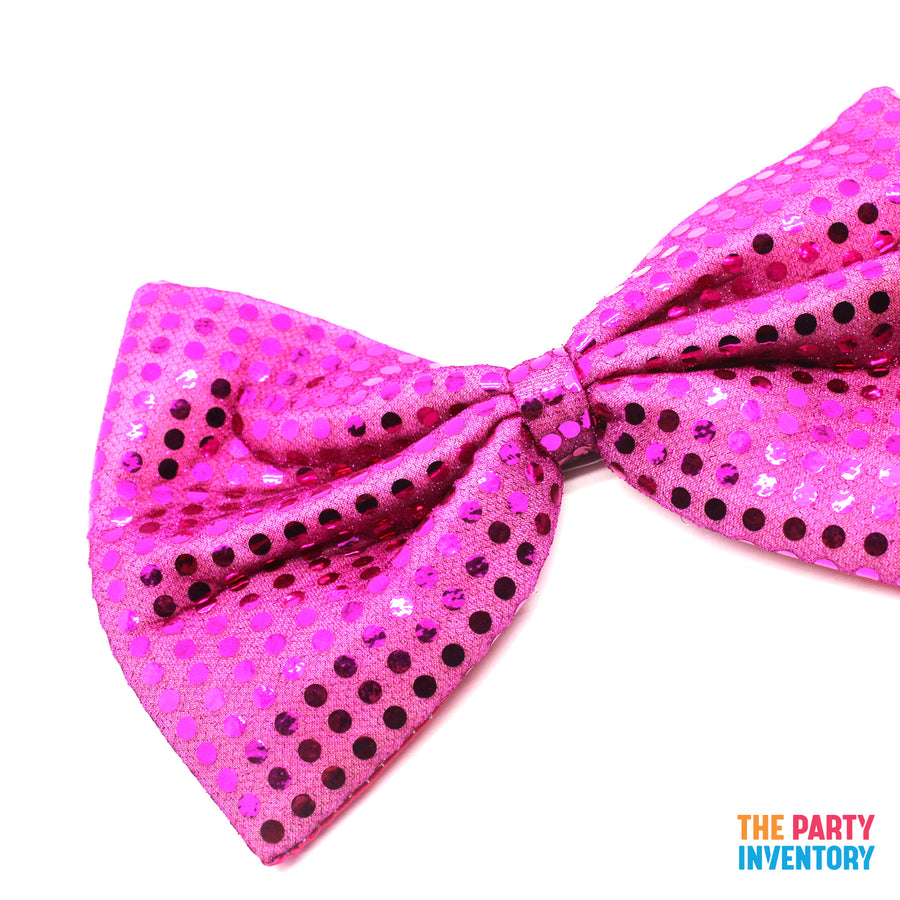 Jumbo Sequin Bow Tie (Hot Pink)