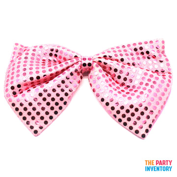 Jumbo Sequin Bow Tie (Light Pink)