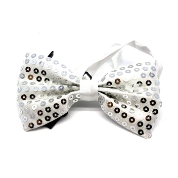 Small Sequin Bow Tie (Silver)