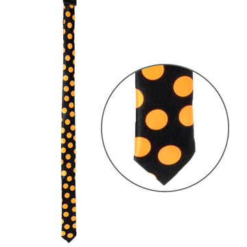 Long Slim Dotted Tie (Orange)