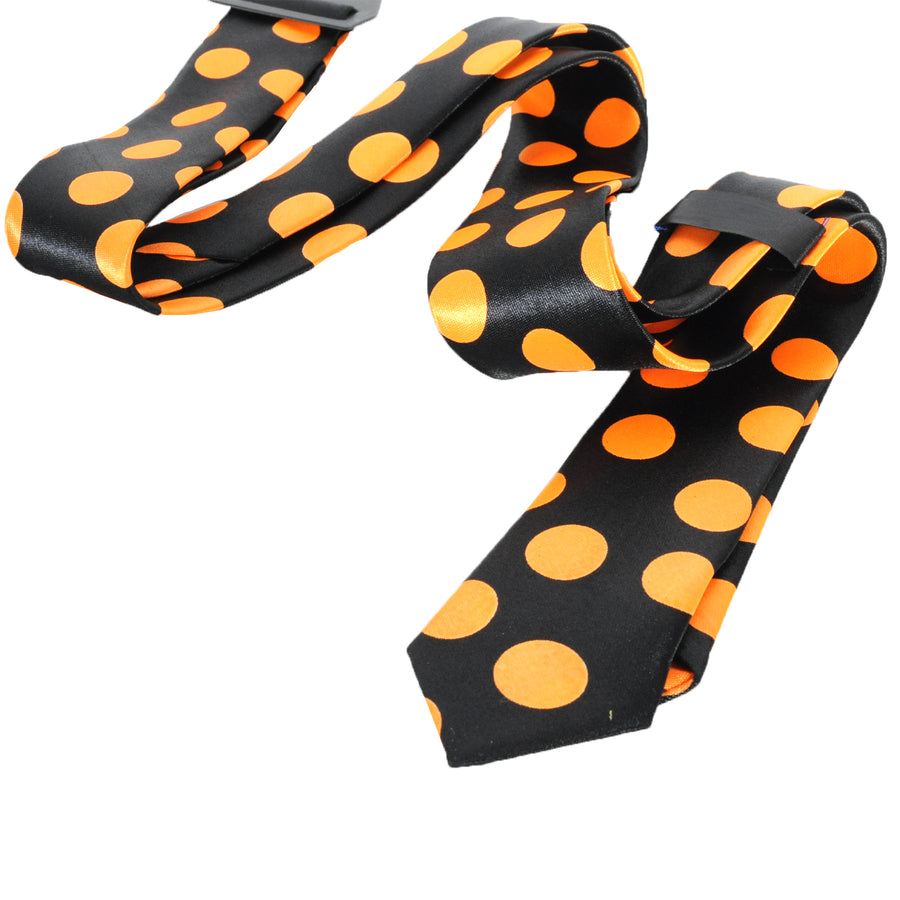Long Slim Dotted Tie (Orange)