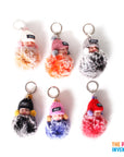 Beanie Baby Fluffy Frosted Pom Pom Key Ring