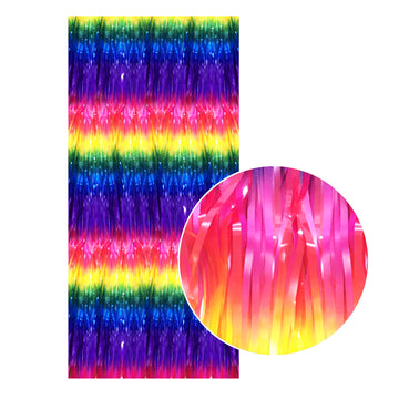 Pastel Rainbow Tinsel Curtain (Dark)
