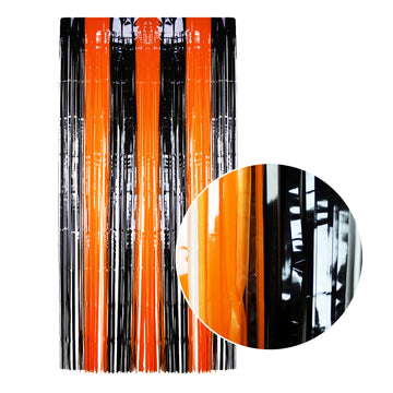 Black and Orange Metallic Curtain