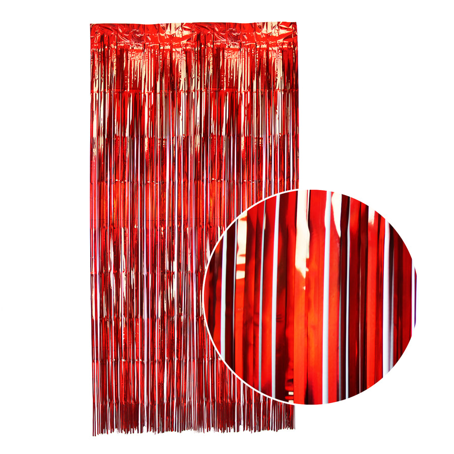 Red Iridescent Tinsel Curtain