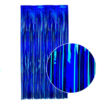 Dark Blue Iridescent Tinsel Curtain