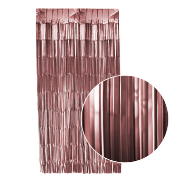 Rose Gold Matte Tinsel Curtain