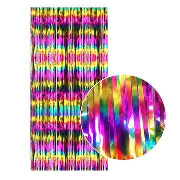 Rainbow Iridescent Metallic Curtain