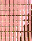 Rose Gold Metallic Grid Block Foil Curtains