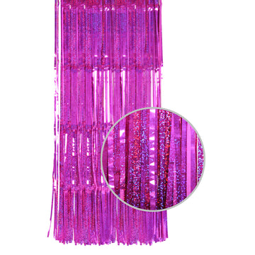 Hot Pink Sparkly Metallic Curtain