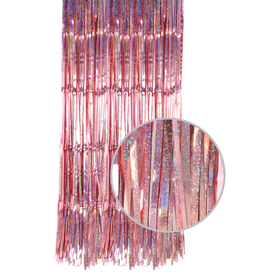 Pink Gold Sparkly Metallic Curtain