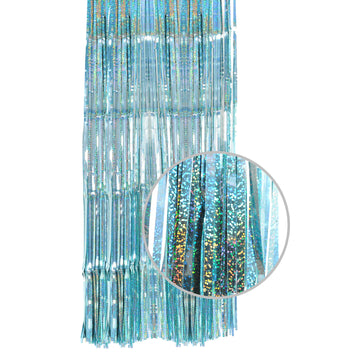 Light Blue Sparkly Metallic Curtain
