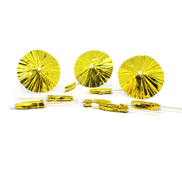 Metallic Gold Cocktail Umbrella Picks (12pk)