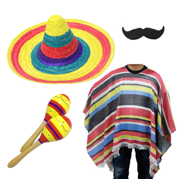 Deluxe Adult Mexican Costume Kit (Rainbow)