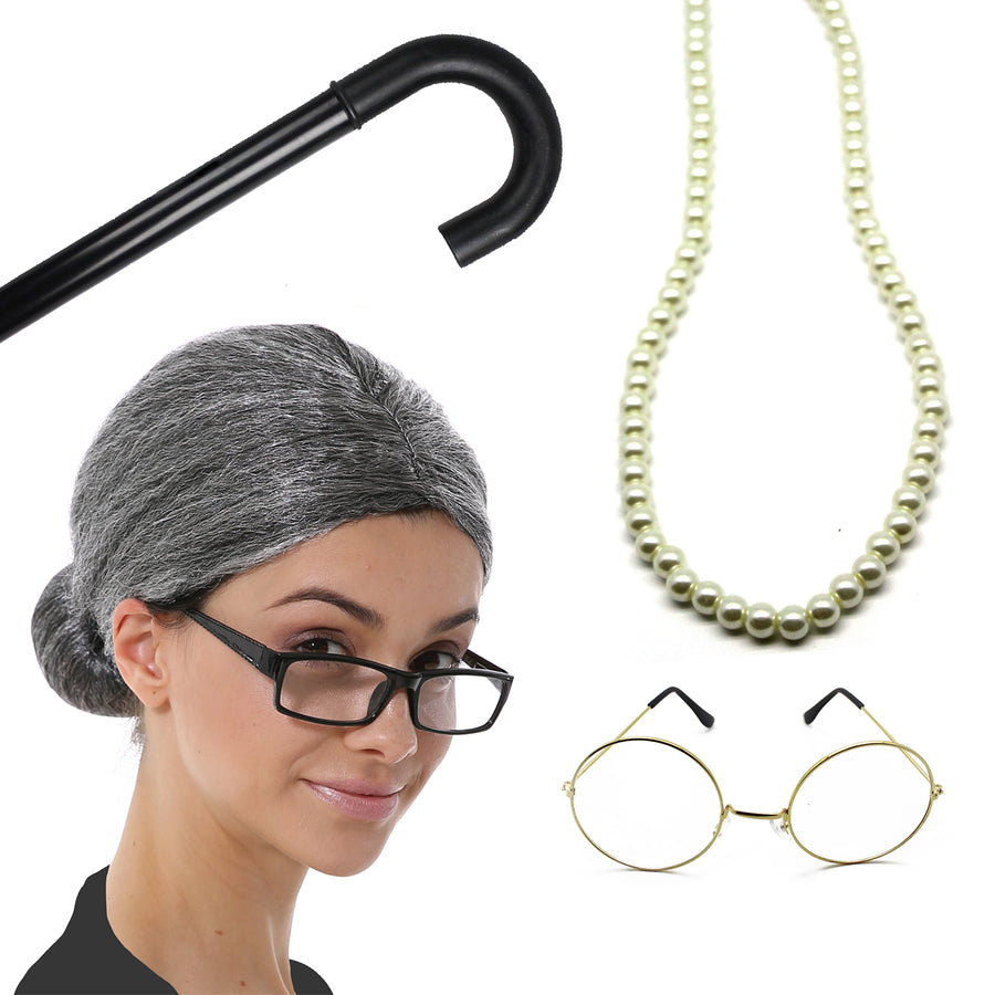 Old Lady Grandma Costume Accessory Kit