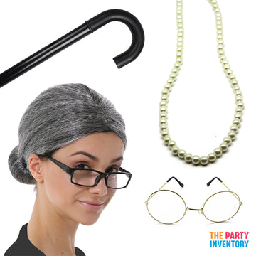 Old Lady Grandma Costume Accessory Kit