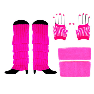 1980s Basics Costume Accessory Kit (Hot Pink)