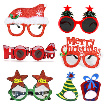 Christmas Glasses Photo Prop Kit (6 pack)