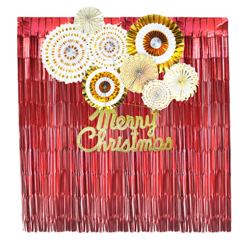 Matte Christmas Party Decoration Kit (Red/Gold)