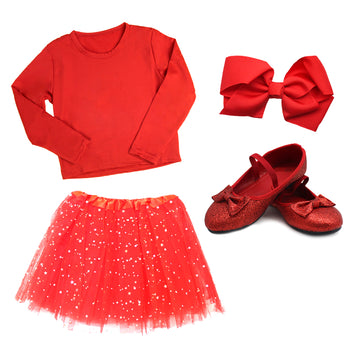 Kids Red Girl Christmas Outfit