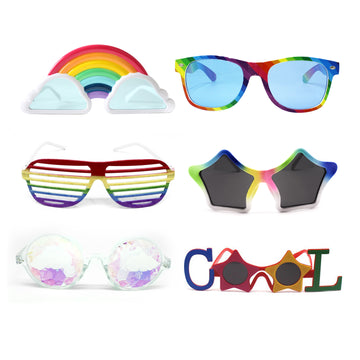 Rainbow Party Glasses Accessory Photo Prop Kit