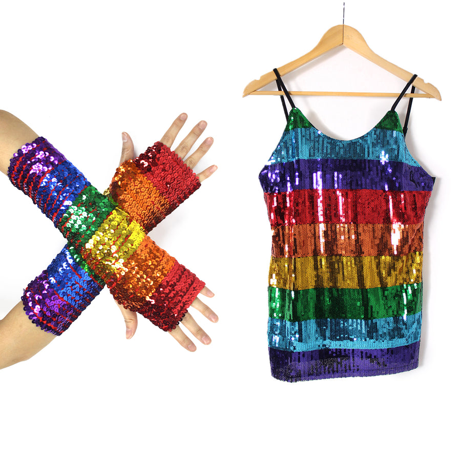 Rainbow Sequin Singlet Costume Kit