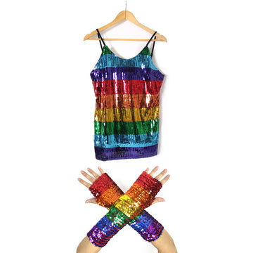 Rainbow Sequin Singlet Costume Kit