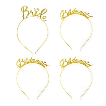 Gold Bride & Bridesmaid Headband Set
