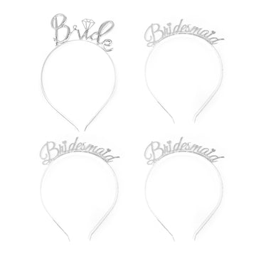 Silver Bride & Bridesmaid Headband Set